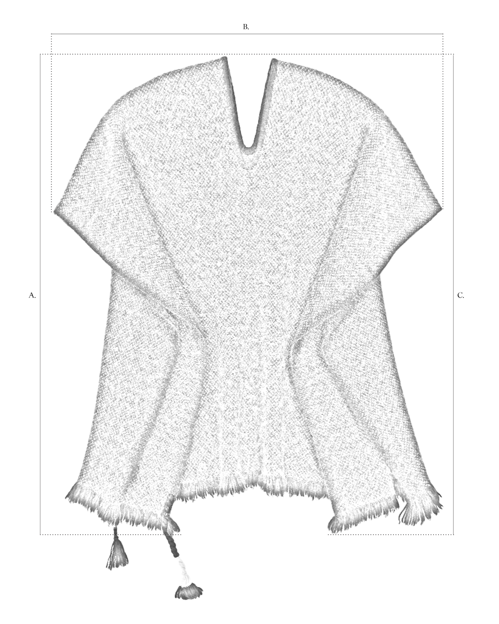 Children’s Classic Poncho size diagram