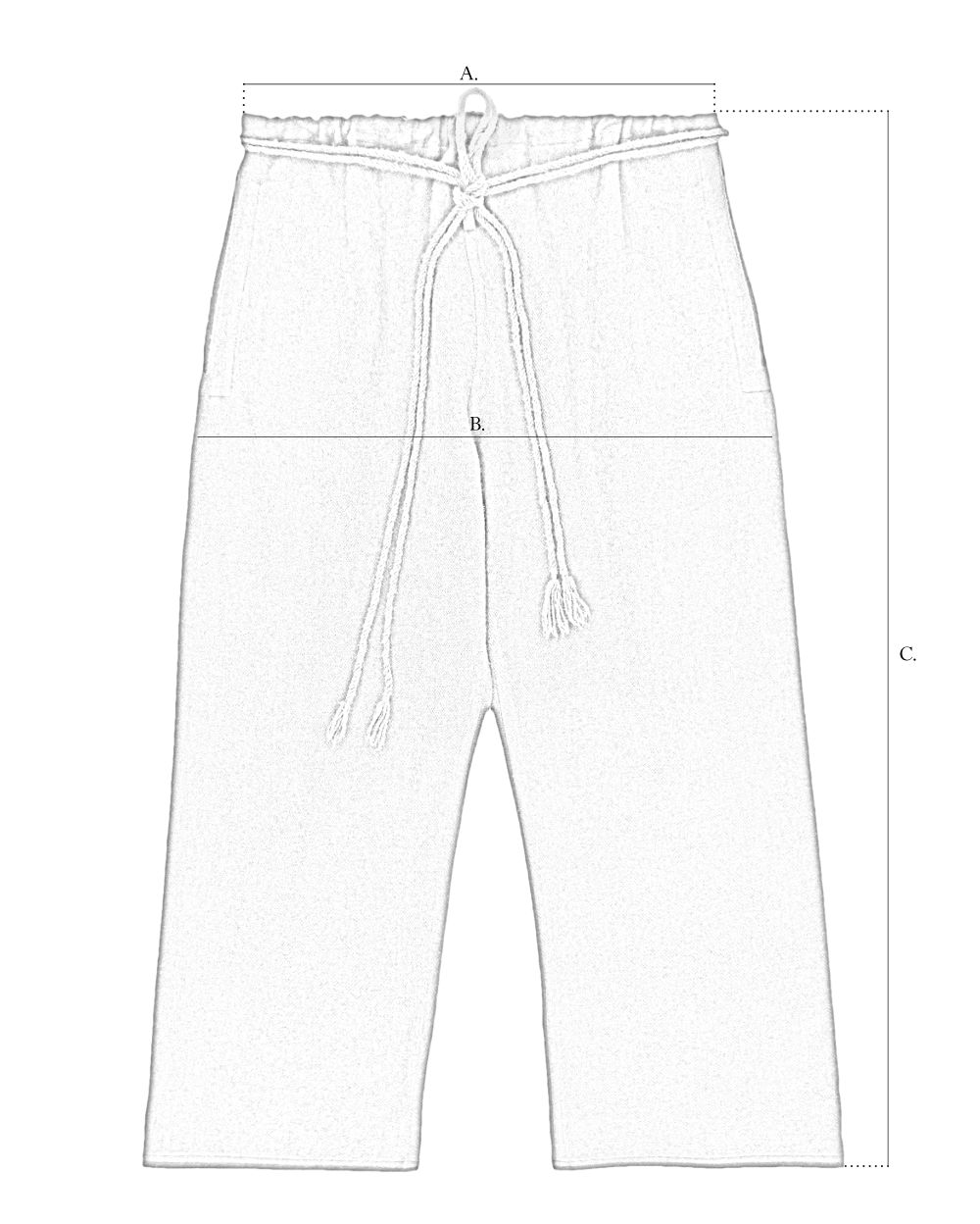 Cord Trousers size diagram
