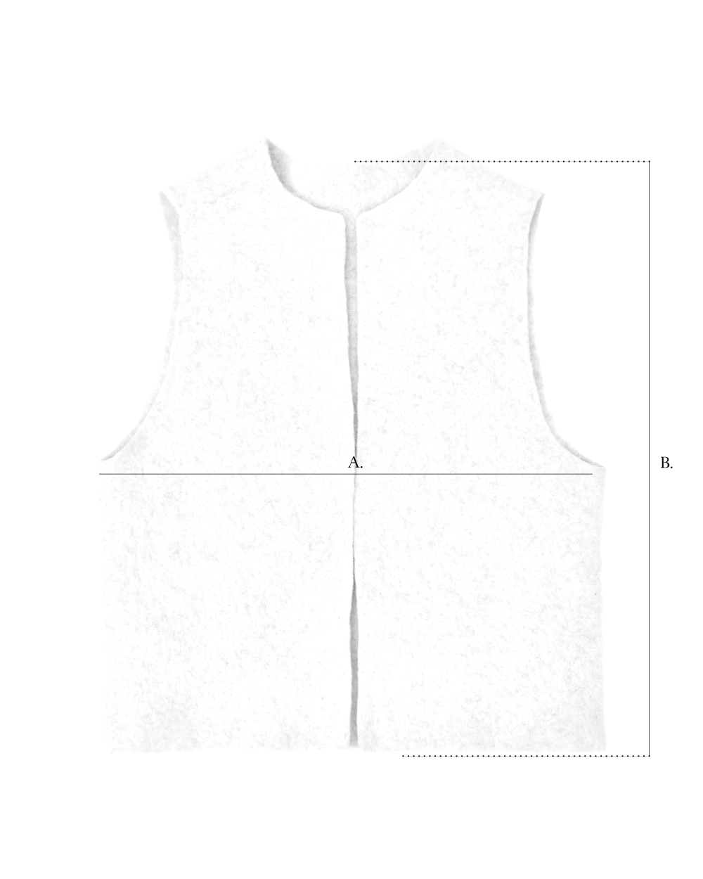 Cropped Felt Vest size diagram