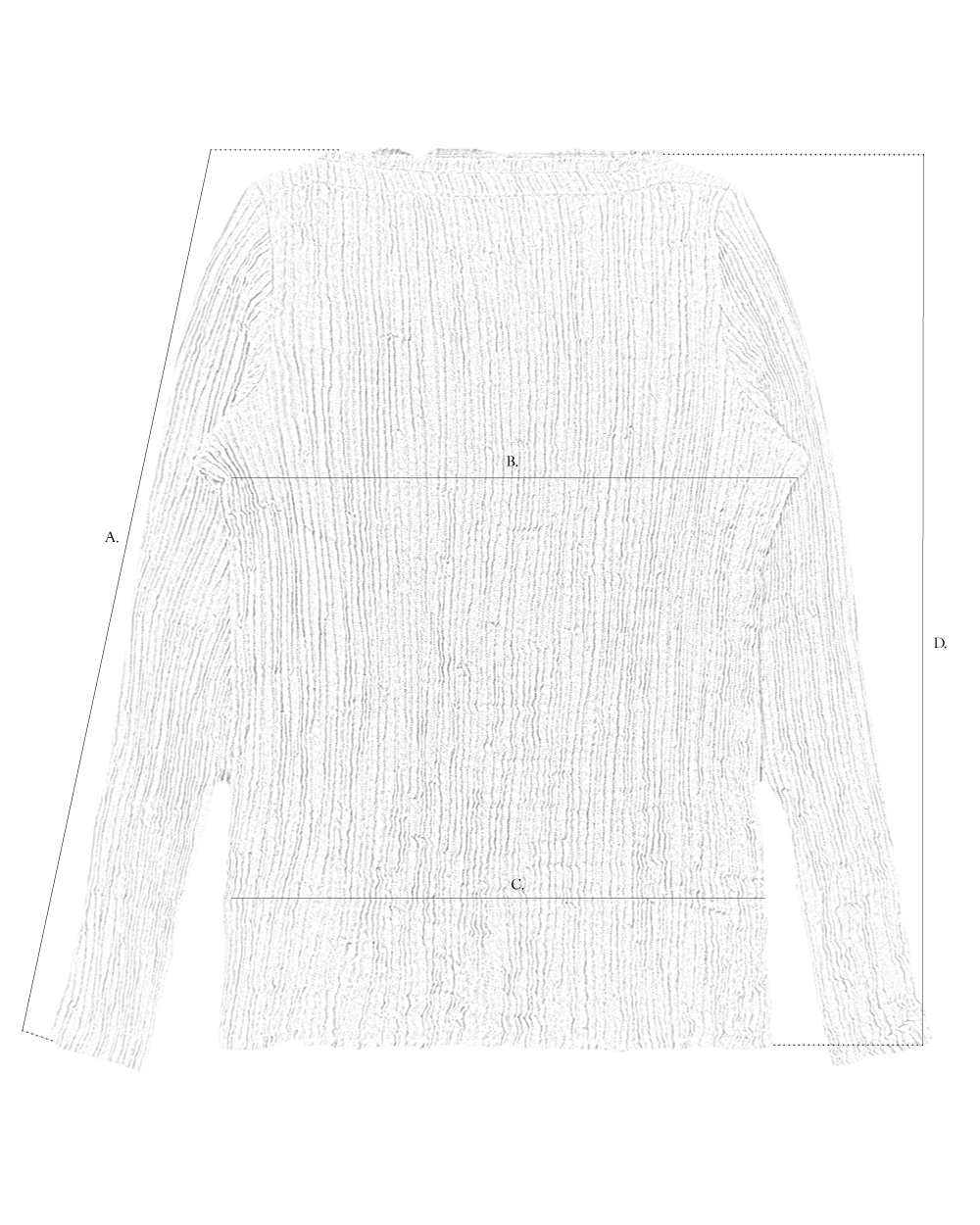 Long Sleeve Top size diagram