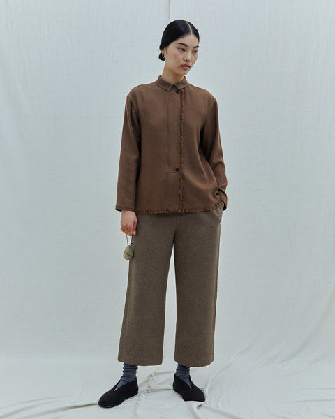 まとめCTHY HIGH-END YAK WOOL FRINGE STOLE Yak Wool & Silk Fringed Shirt. Ethical Women's Luxury