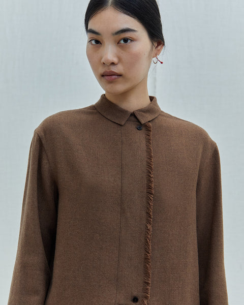 Yak Wool & Silk Fringed Shirt. Ethical Women's Luxury