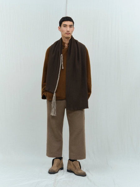 Nomad Classic Skinny Yak Wool Braided Scarf, Norlha Atelier