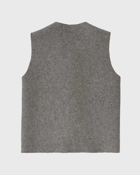 エムエイチエル 新品タグ付 MHL FELTED WOOL VEST 茶 L 新品タグ付 MHL FELTED WOOL VEST 茶 L 【公式通販】