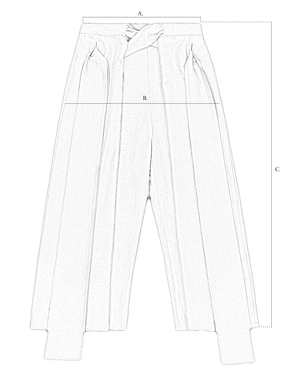 Sash Trouser size diagram