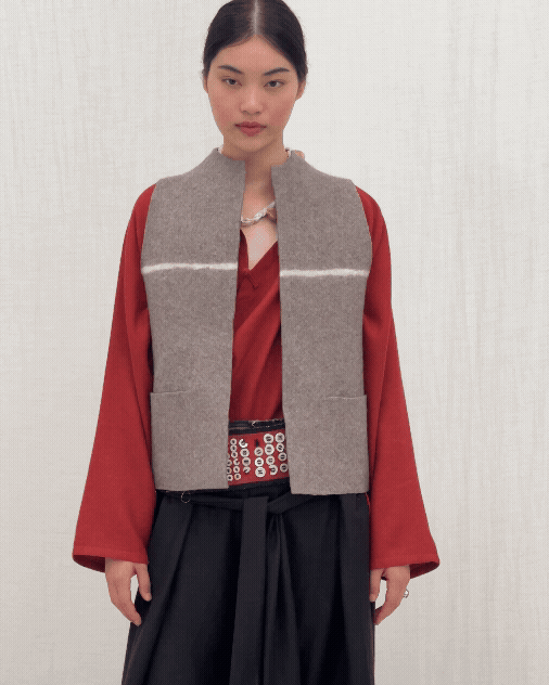 Zero Waste Yak Wool Felt Vest. Sustainable luxury from Norlha