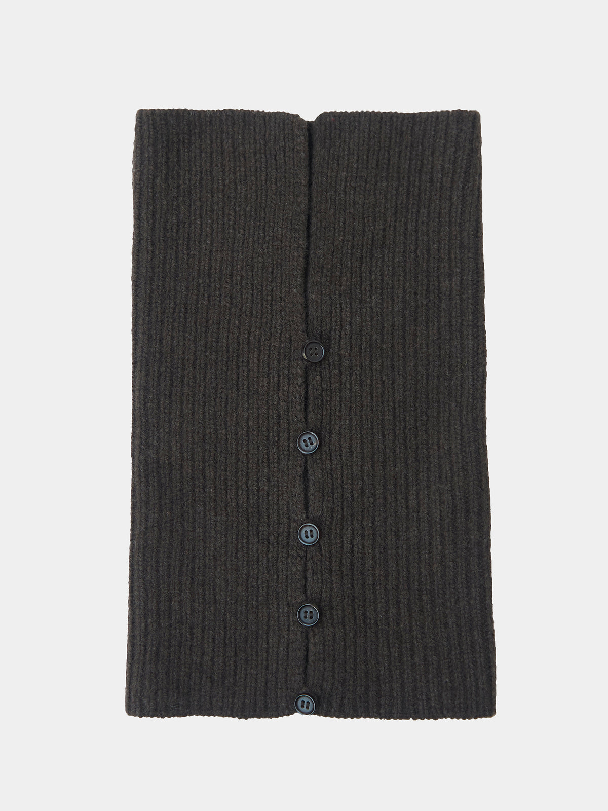 Button Down Skinny Neck Piece. Hand knitted 100% yak wool accessories. Norlha