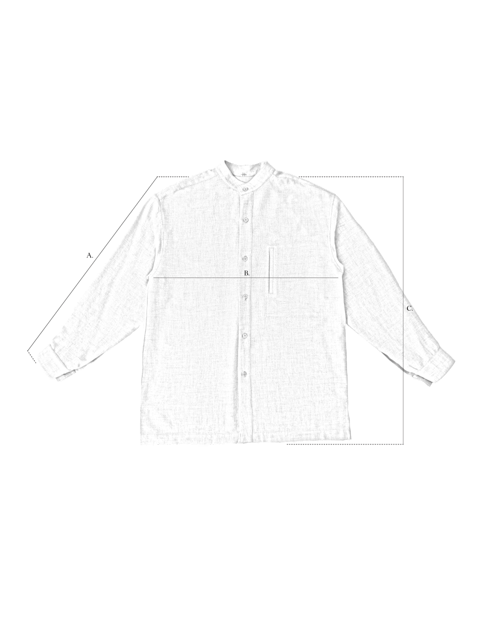 Button Shirt size diagram