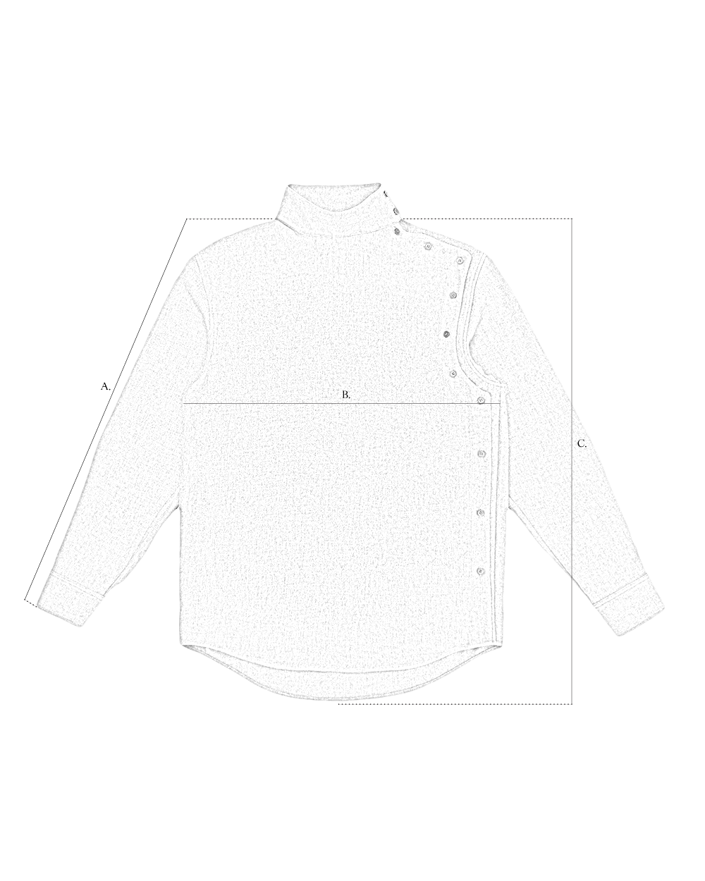 Buttoned Shirt size diagram
