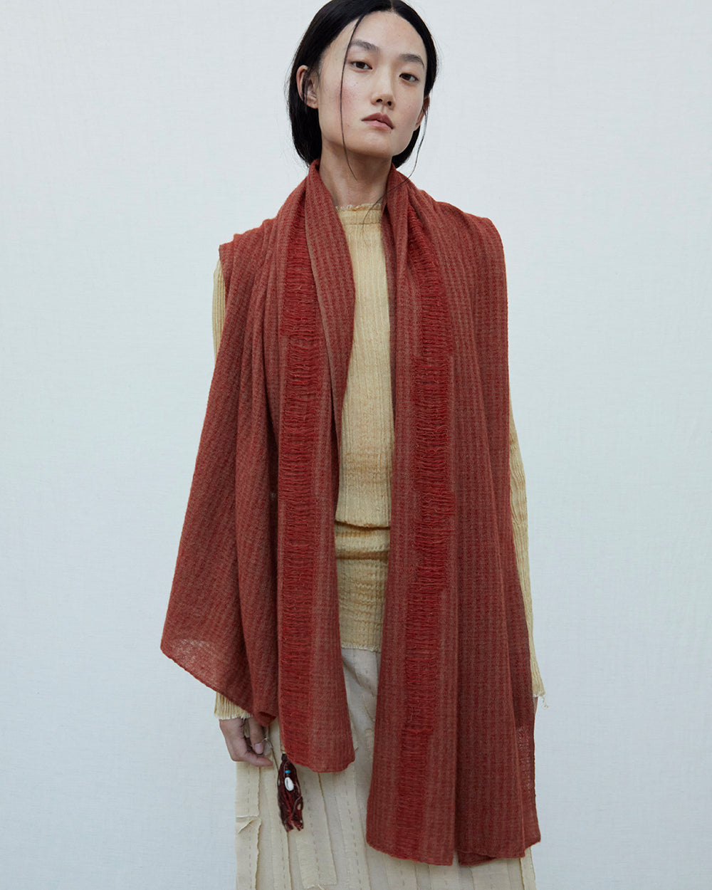 Yak Wool & Silk Fringed Shirt. Ethical Women's Luxury