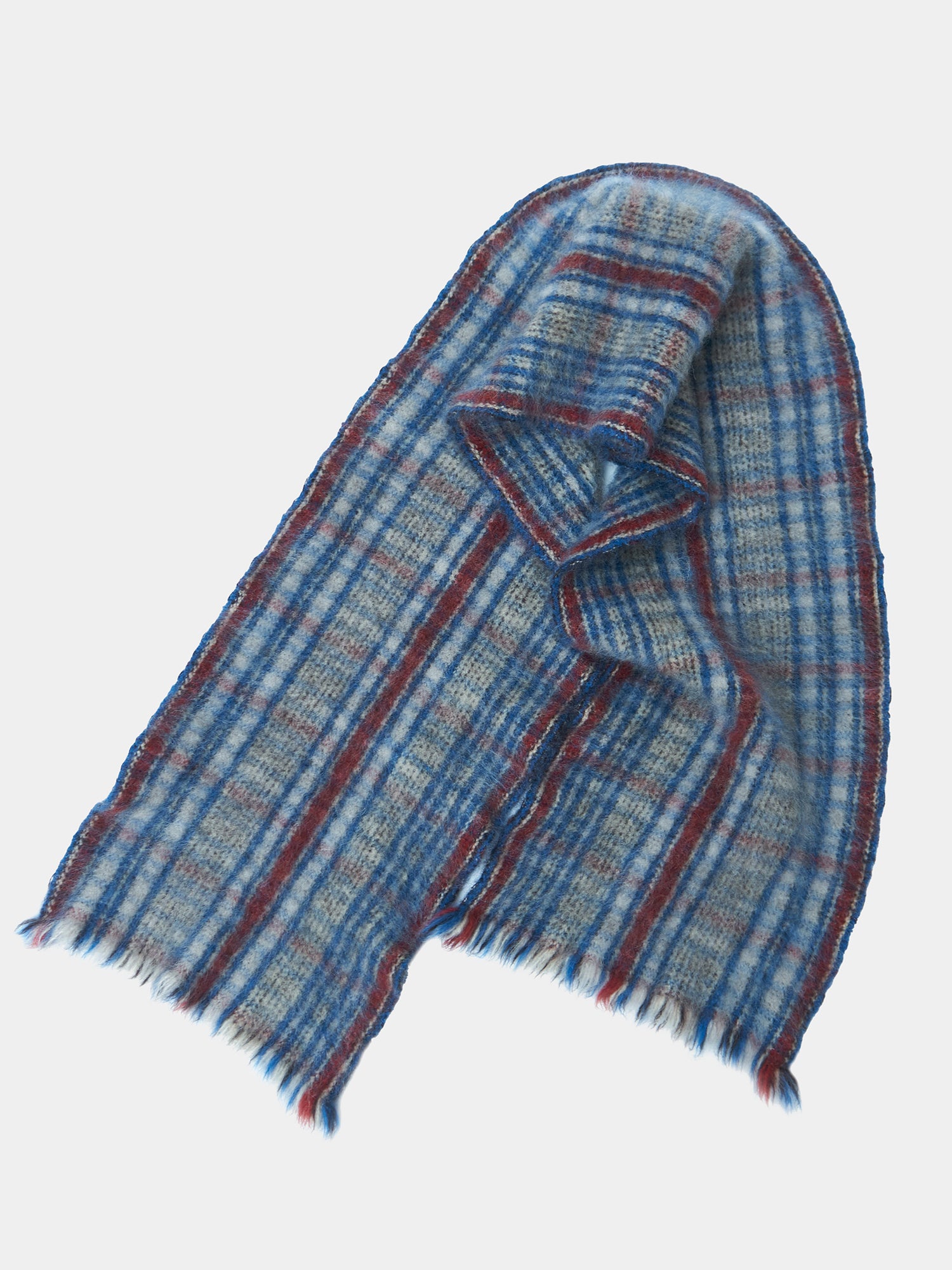 Children's Check Boiled Scarf. Soft Yak Wool Accessories, Norlha