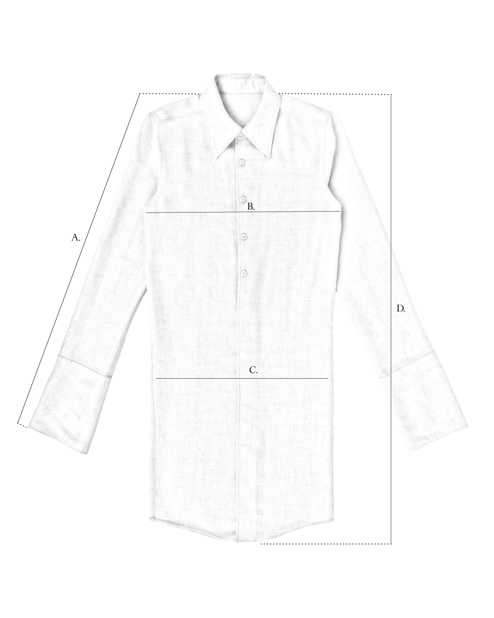 Tibetan Chuba Shirt size diagram