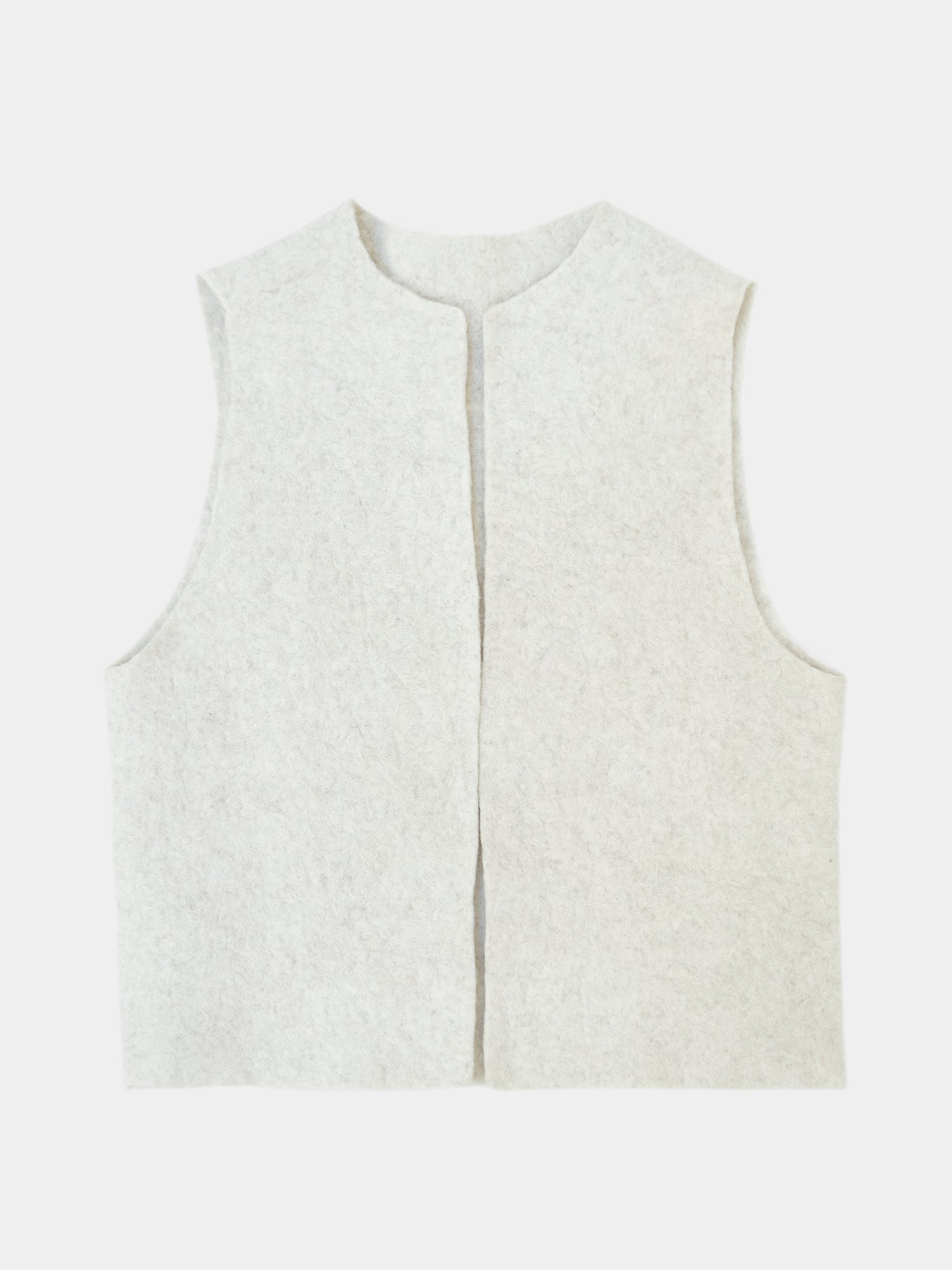 【タグ付新品】Na.e Standard Wool Vest_ Beige Beige/Oatmeal Reversible Wool Full Zip Vest - Stenströms