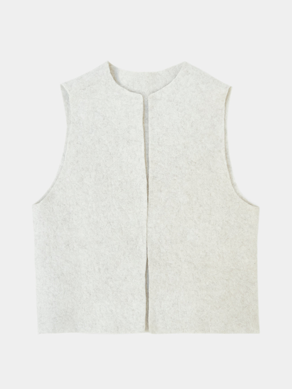 Cropped Yak Wool Felt Vest. Luxury women's wear from Norlha Atelier.