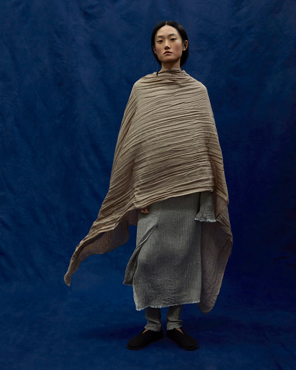 Yak Wool and Silk Feather Light Shawl, Norlha Atelier