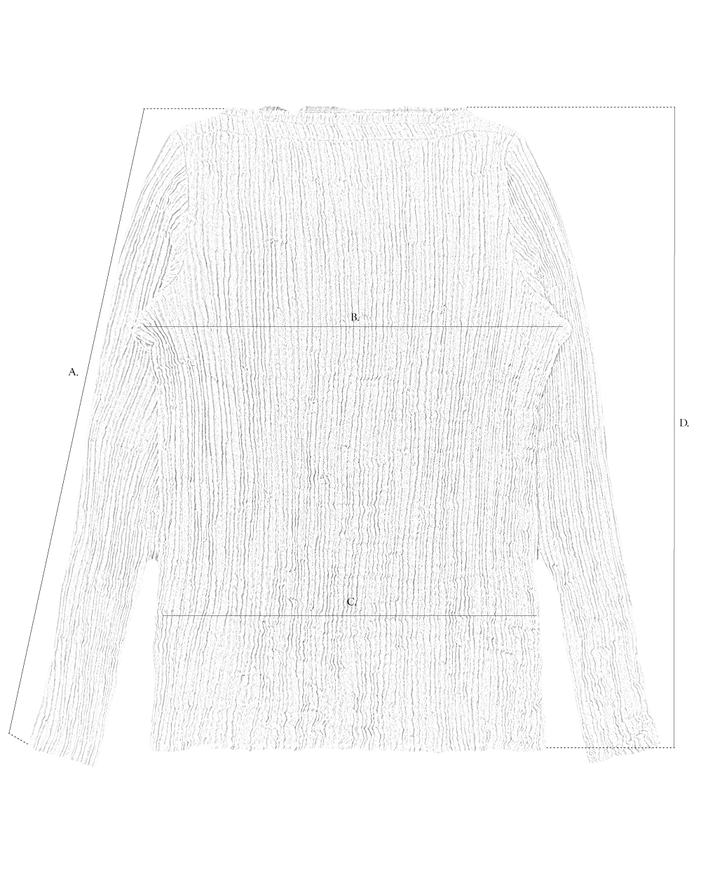 Long Sleeve Top size diagram