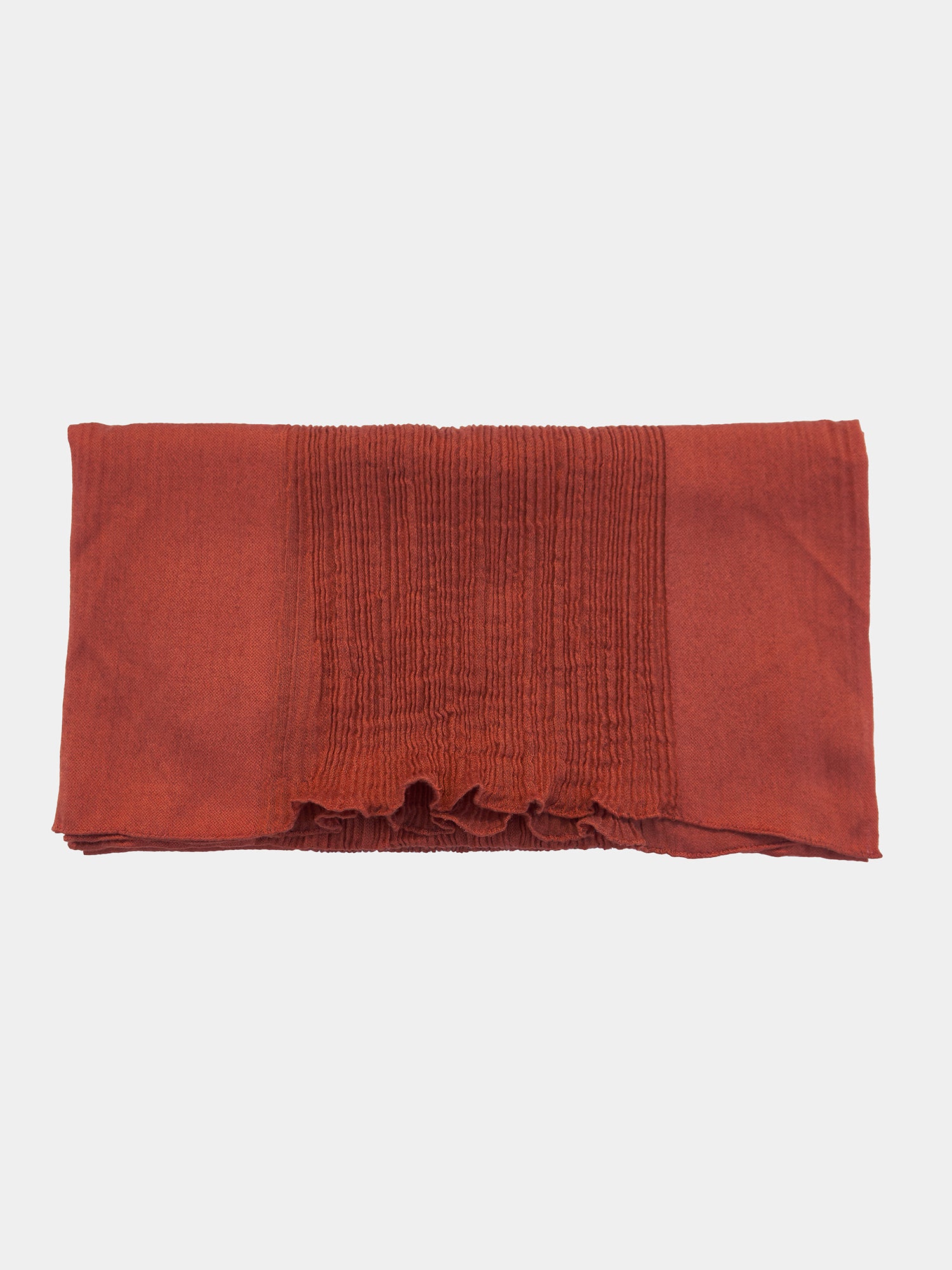 Feather Waterfall Scarf. Handwoven naturally pleated yak wool silk