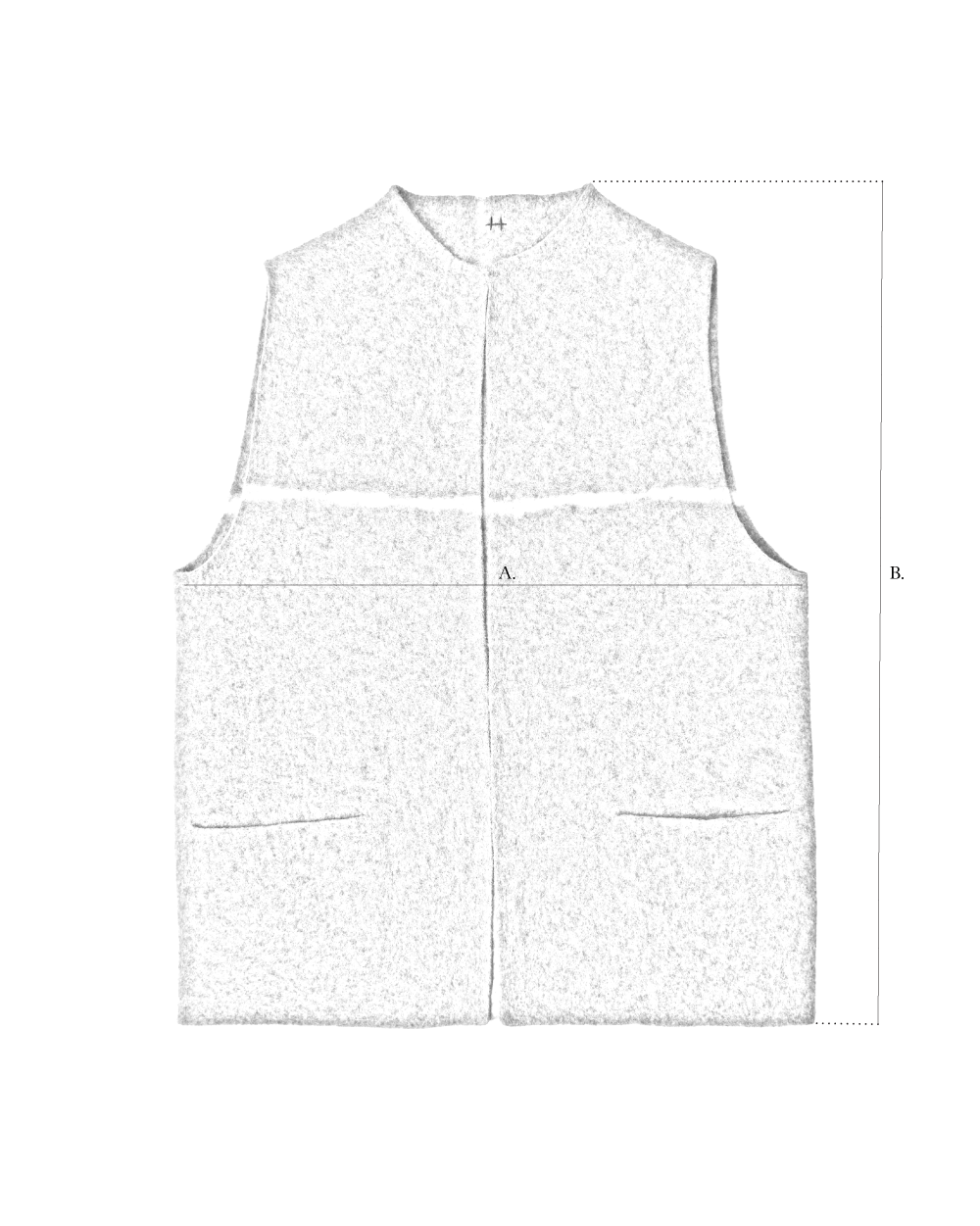 Felt Mountain Vest size diagram