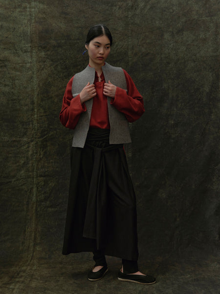 Zero Waste Yak Wool Felt Vest. Sustainable luxury from Norlha