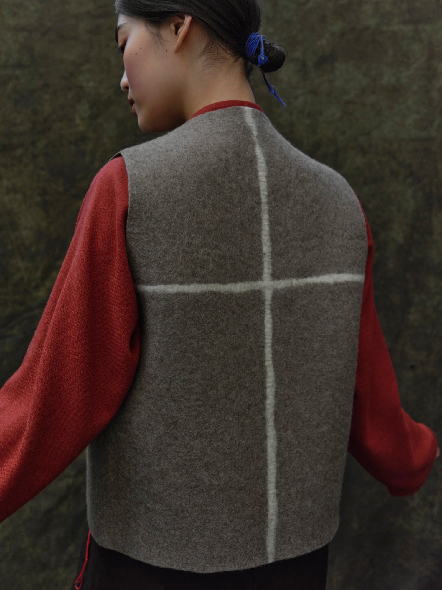 Zero Waste Yak Wool Felt Vest. Sustainable luxury from Norlha