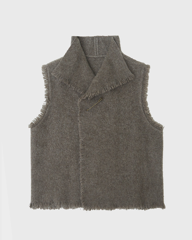 Fringed Nomad Dense Boiled Vest. Yak Wool Clothes from Norlha Fringed Nomad Dense Boiled Vest. Yak Wool Clothes from Norlha