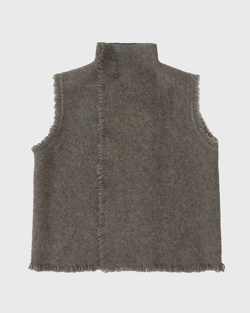 Fringed Nomad Dense Boiled Vest. Yak Wool Clothes from Norlha Fringed Nomad Dense Boiled Vest. Yak Wool Clothes from Norlha