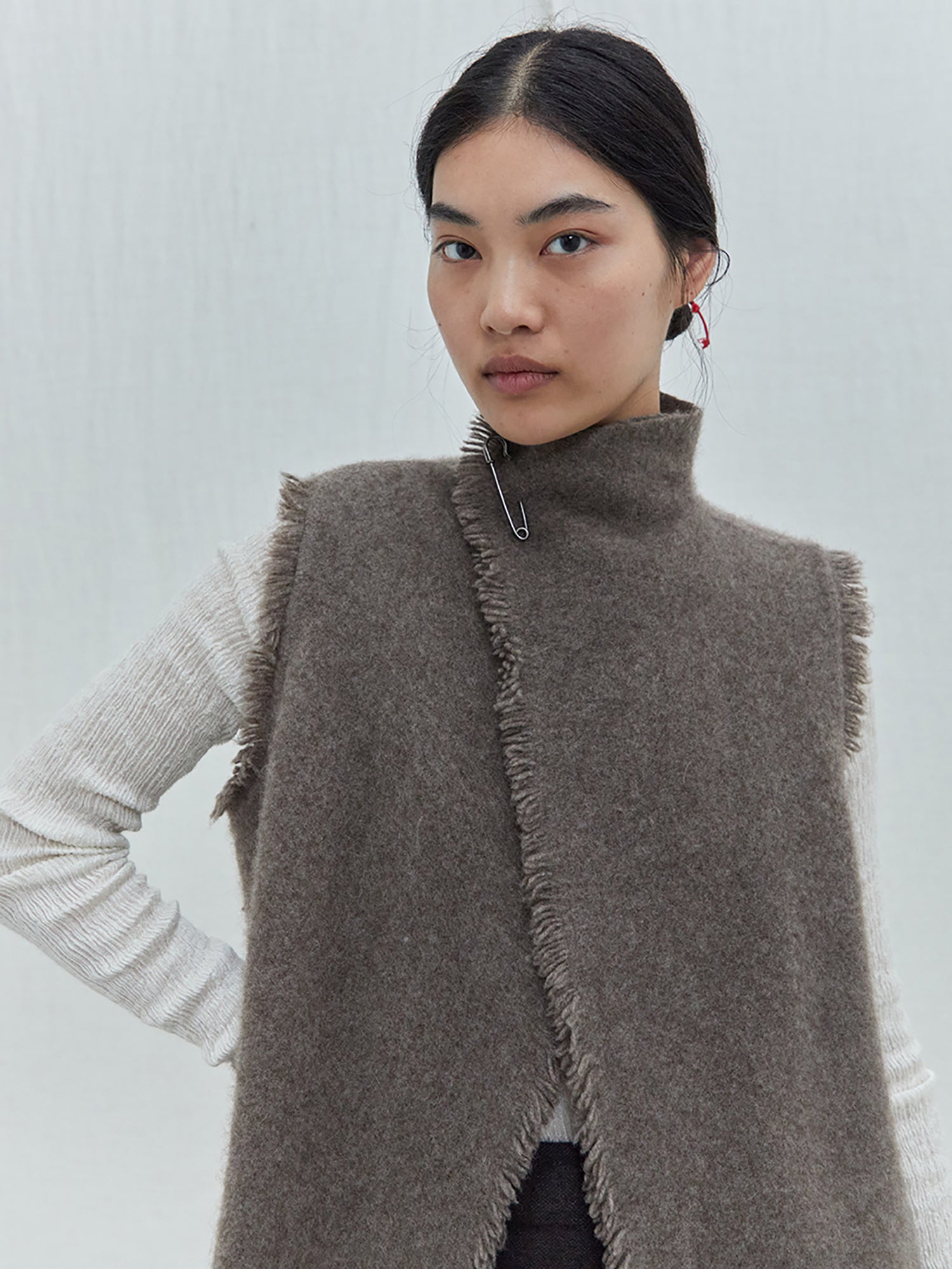 Fringed Nomad Dense Boiled Vest. Yak Wool Clothes from Norlha
