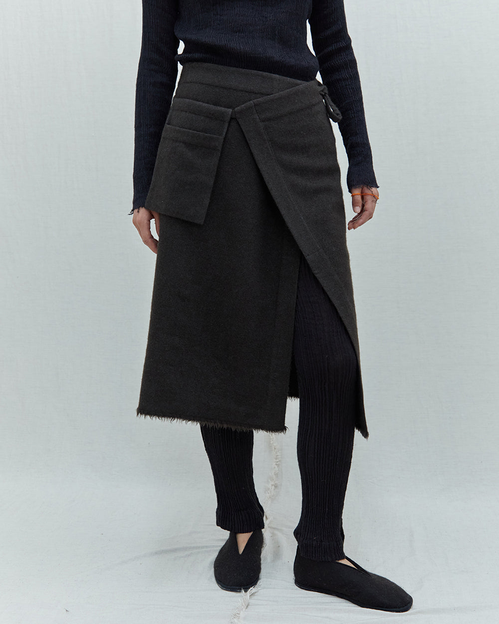 Fringed Wrap Skirt. Sustainable luxury womenswear from Norlha