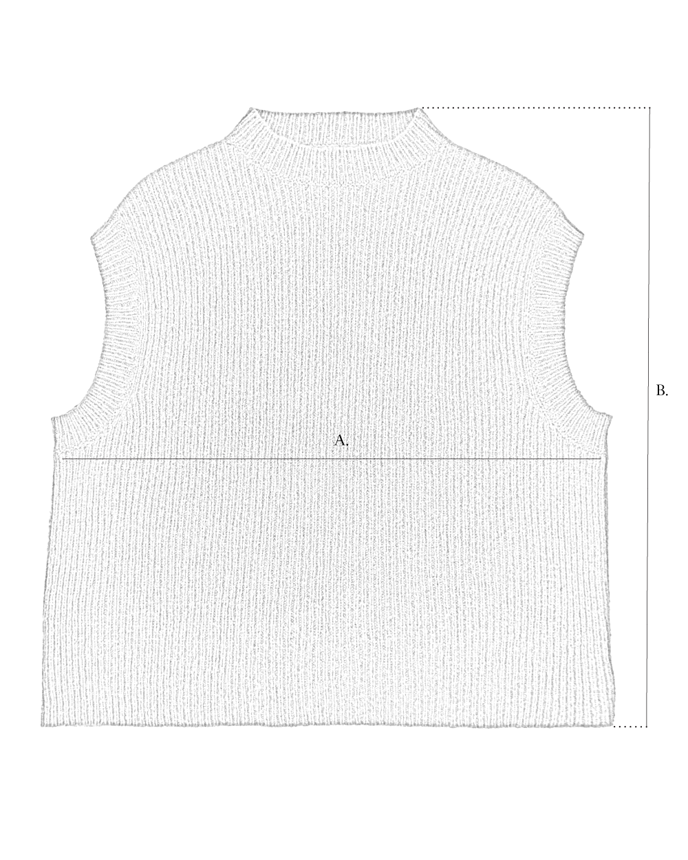 Knitted Jumper size diagram
