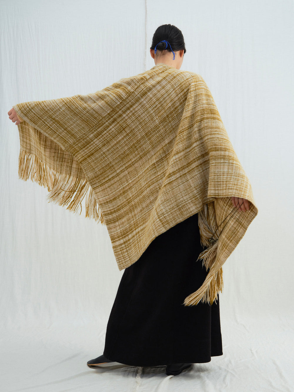 Handspun Fringed Cape. Shop Capes and Ponchos from Norlha Atelier