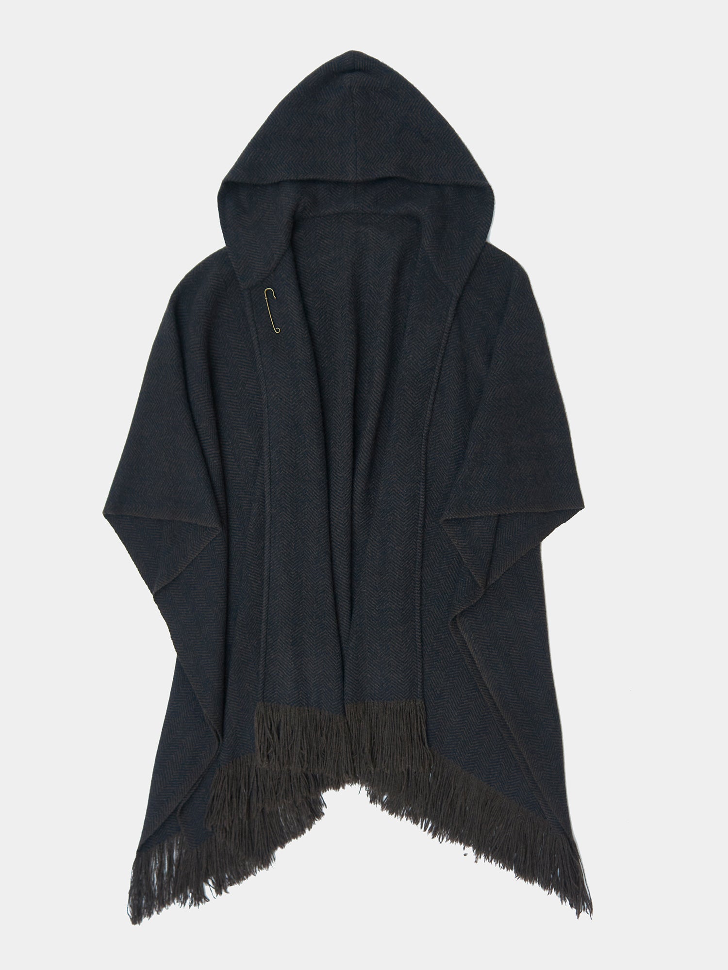 Hooded Poncho. Luxury yak wool clothes from Norlha Atelier