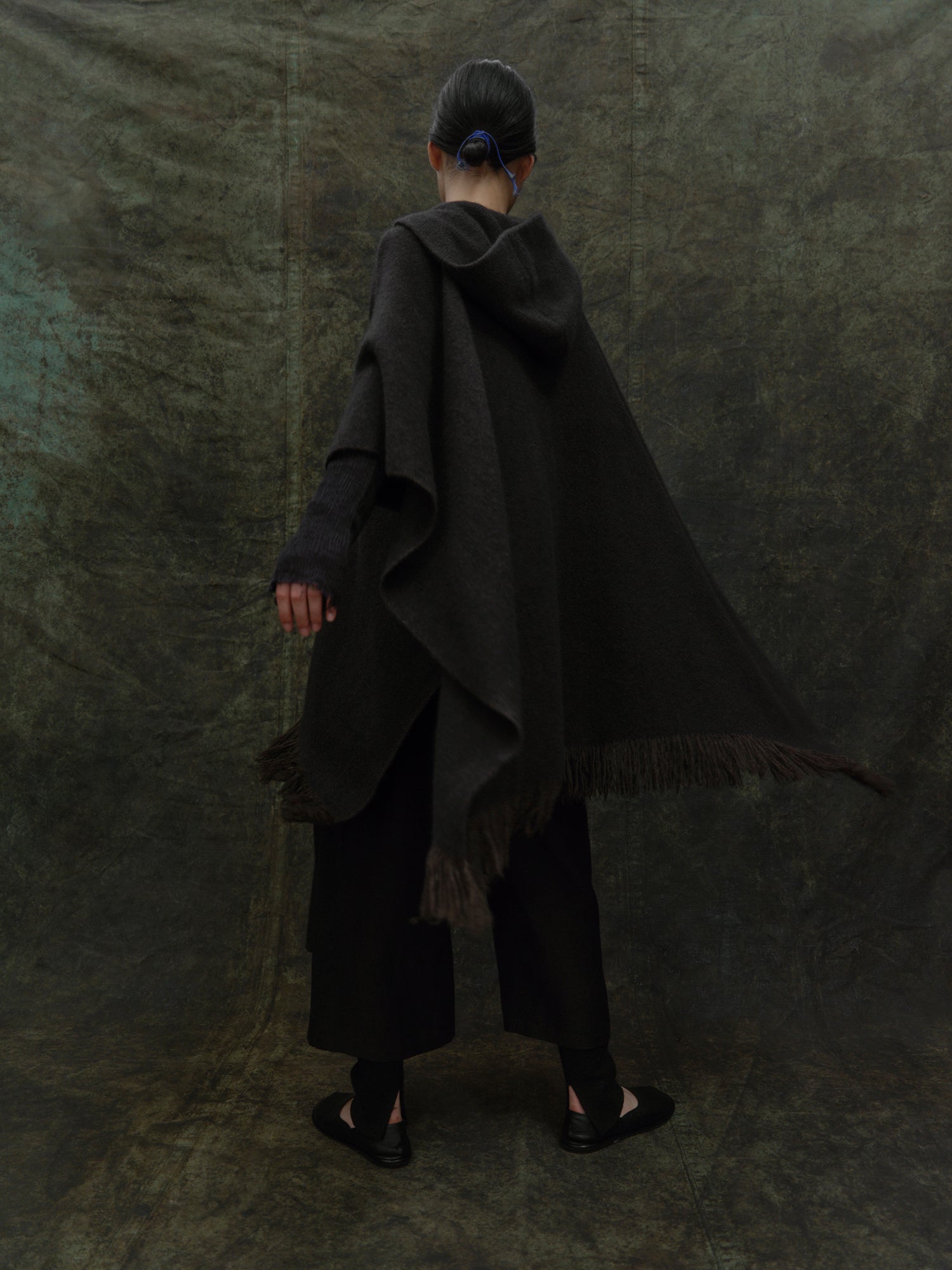 Hooded Poncho. Luxury yak wool clothes from Norlha Atelier