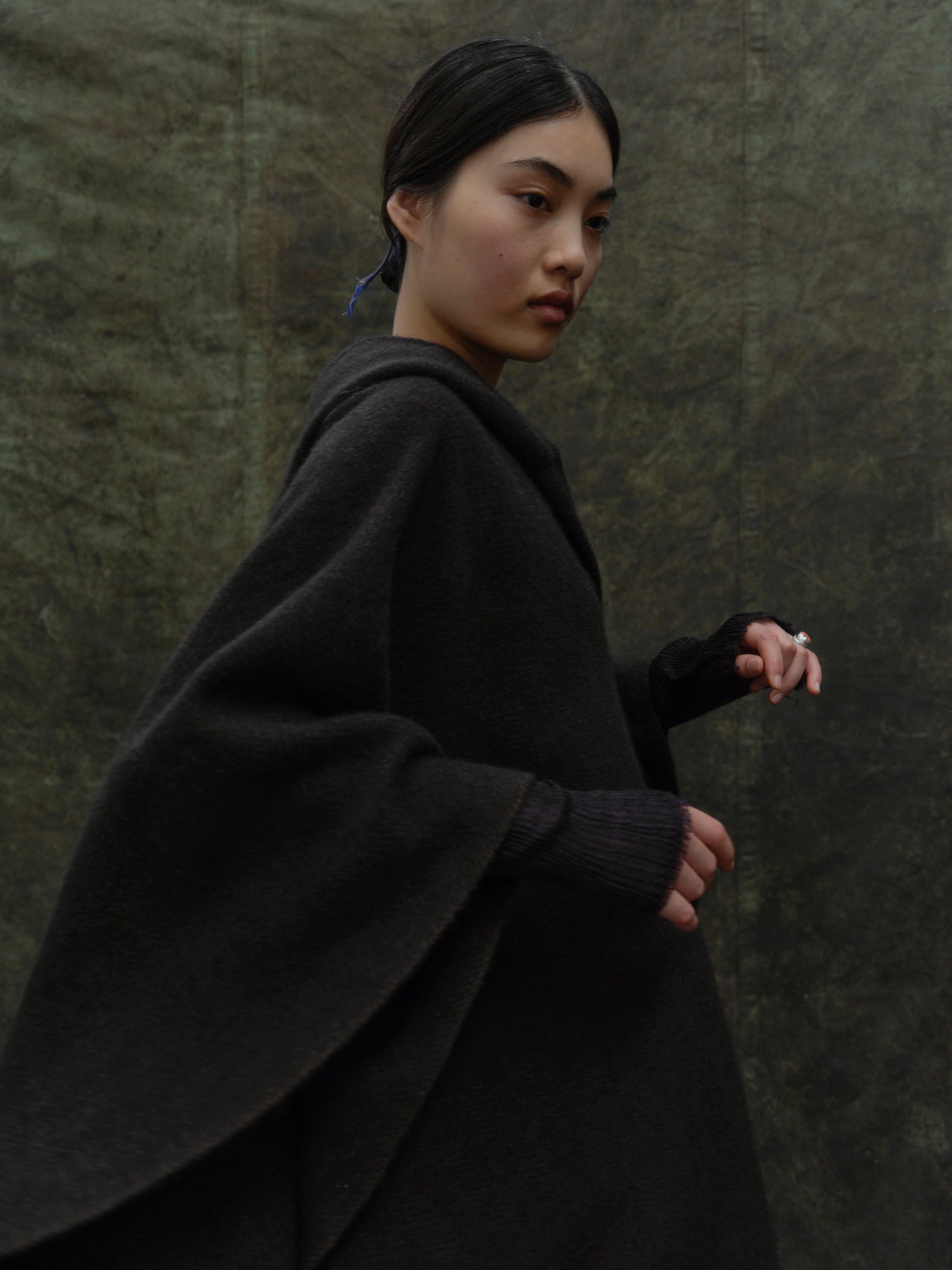 Hooded Poncho. Luxury yak wool clothes from Norlha Atelier