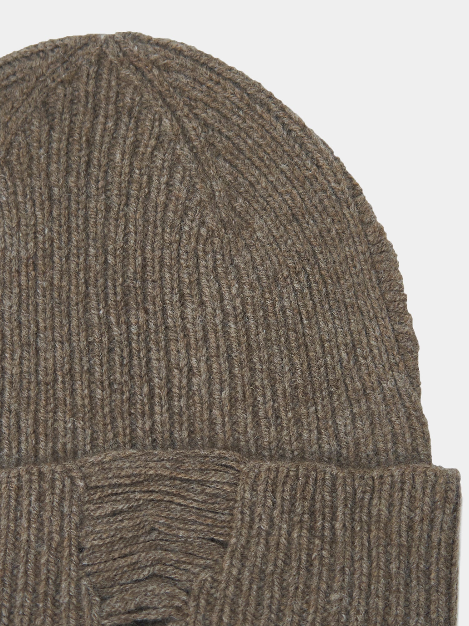 Distressed Knit Beanie. Luxury yak wool accessories from Norlha