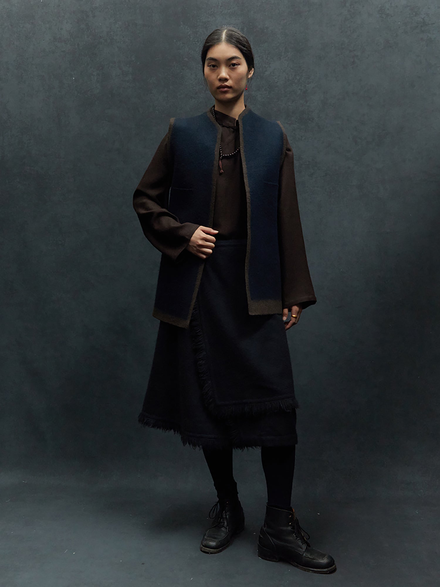 Navy and Brown Edge