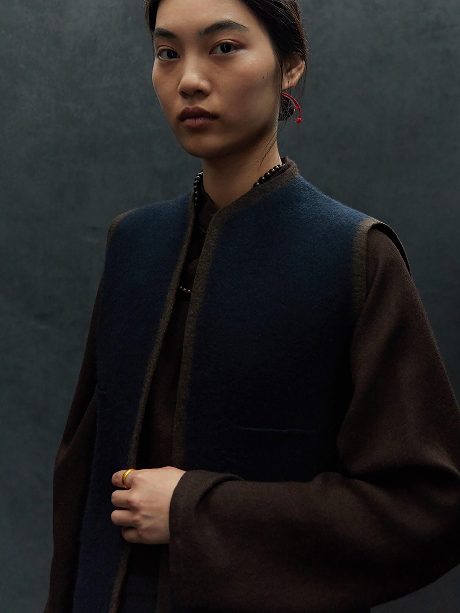 Long Felt Vest. Luxury felt pieces from Norlha Atelier
