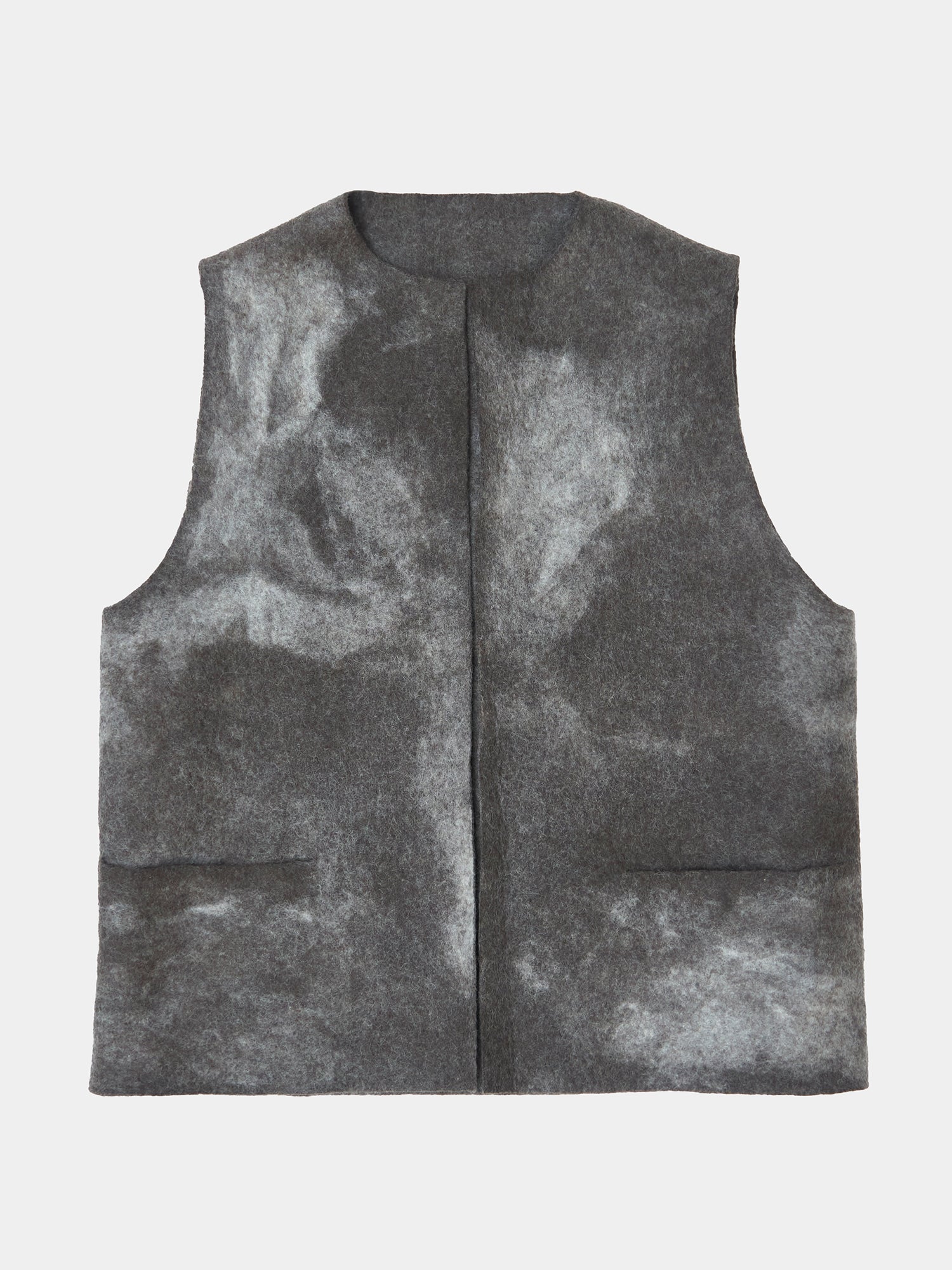 Melange Felt Vest. Zero waste yak wool felt pieces from Norlha Atelier