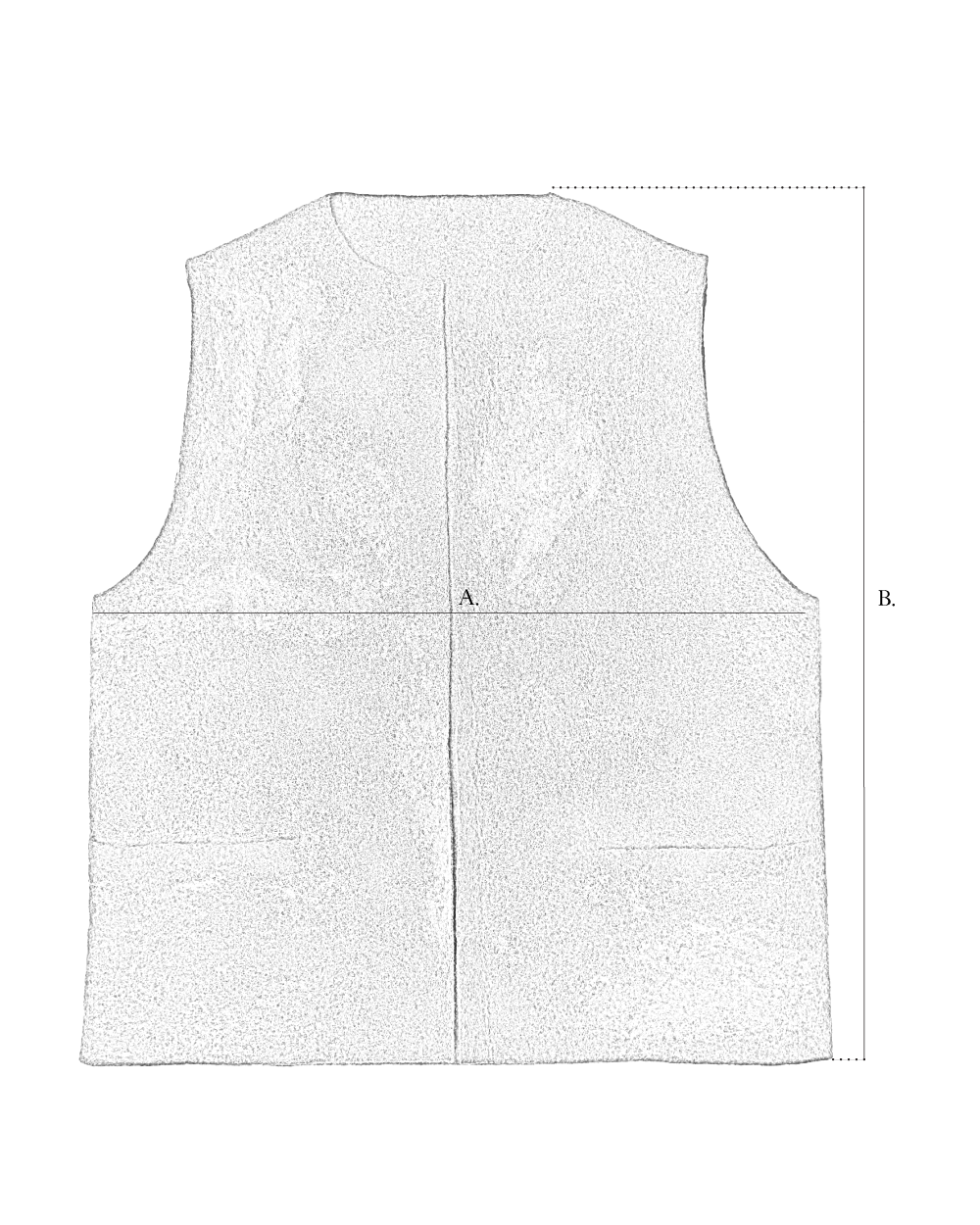Melange Felt Vest size diagram
