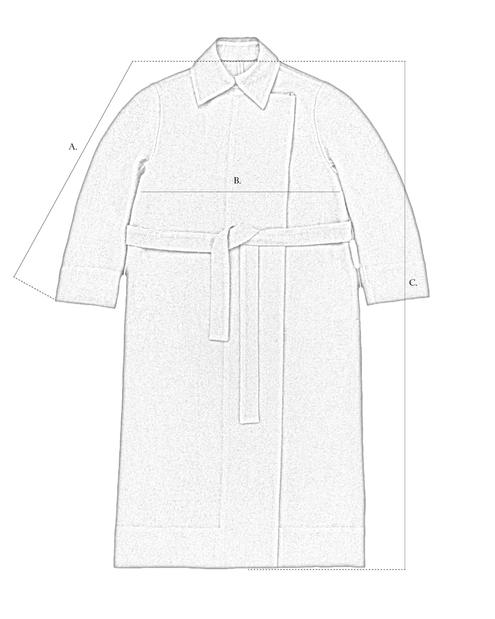 Mountain Coat size diagram