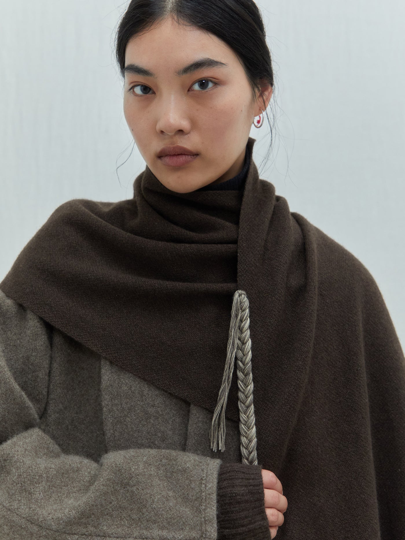 Nomad Classic Skinny Yak Wool Braided Scarf, Norlha Atelier