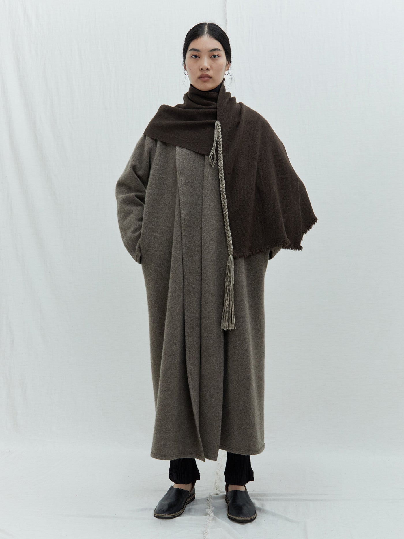 Nomad Classic Skinny Yak Wool Braided Scarf, Norlha Atelier