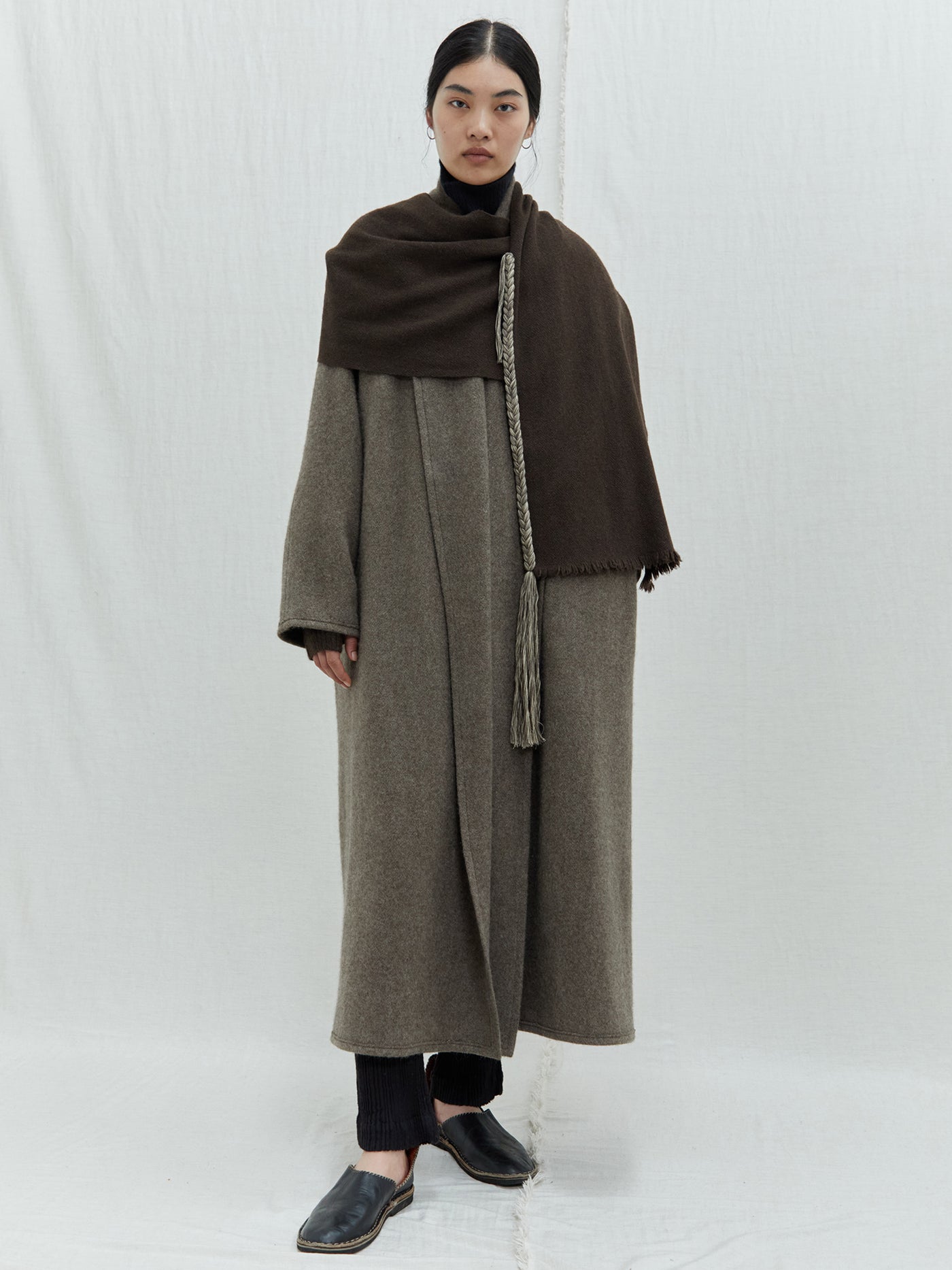 Nomad Classic Skinny Yak Wool Braided Scarf, Norlha Atelier