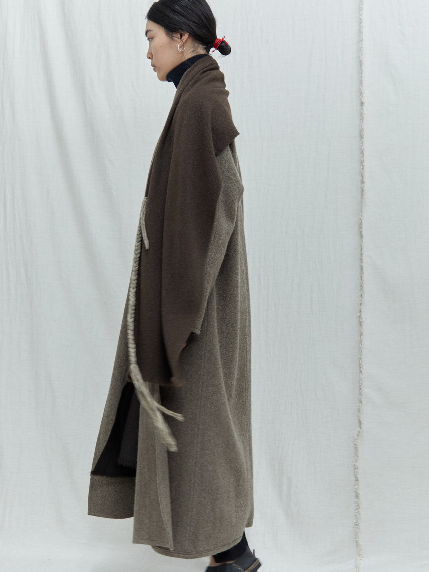 Nomad Classic Skinny Yak Wool Braided Scarf, Norlha Atelier