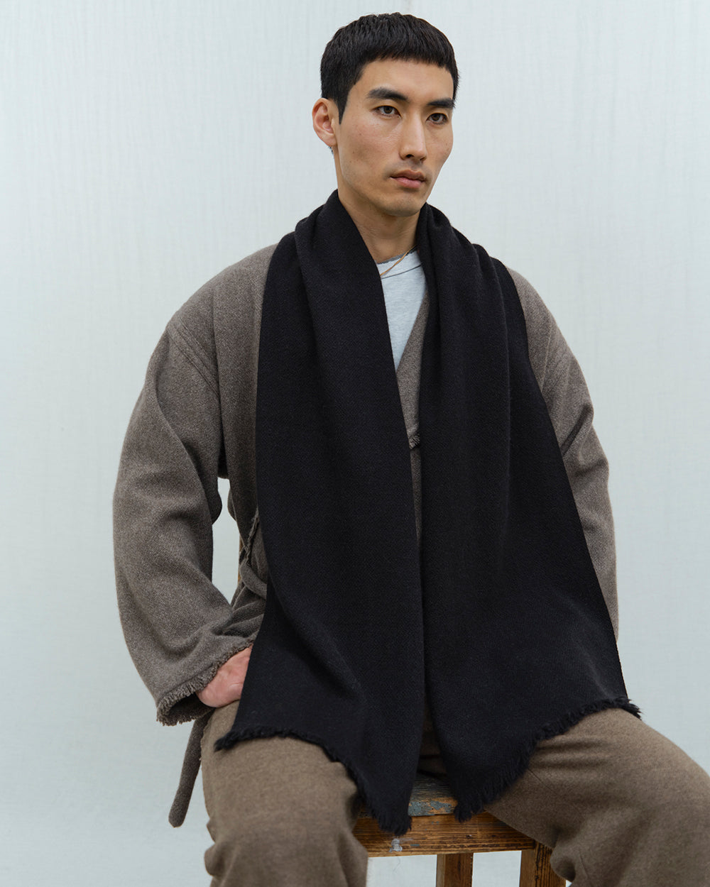 Classic Skinny Yak Wool Scarf, Luxury Yak Wool Scarves, Norlha B Corp