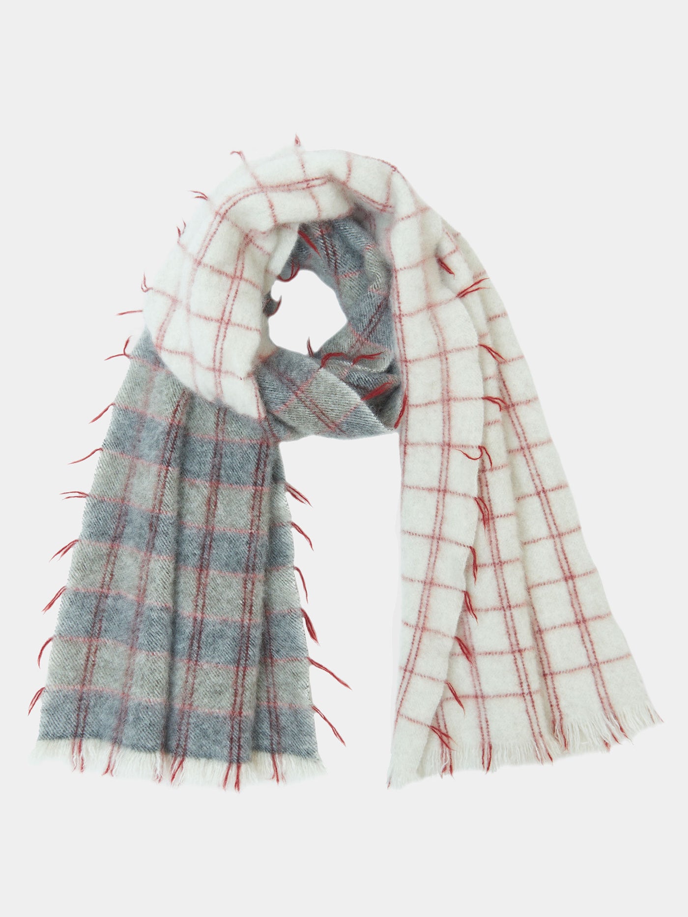 Nomad Dense Boiled Rows Scarf. Luxury yak wool scarves and