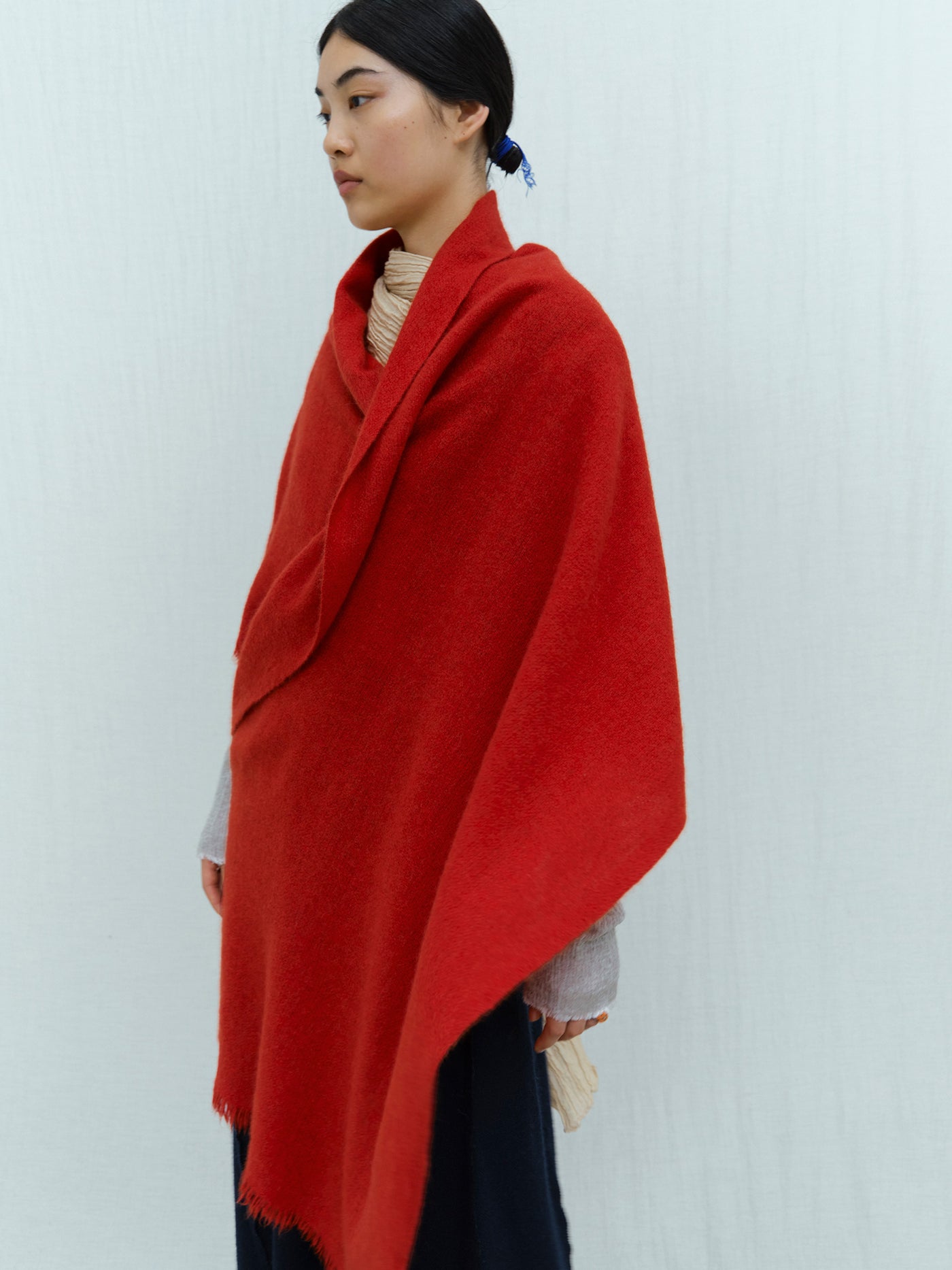 Natural White Yak Wool Scarf, Ethical Luxury from Norlha