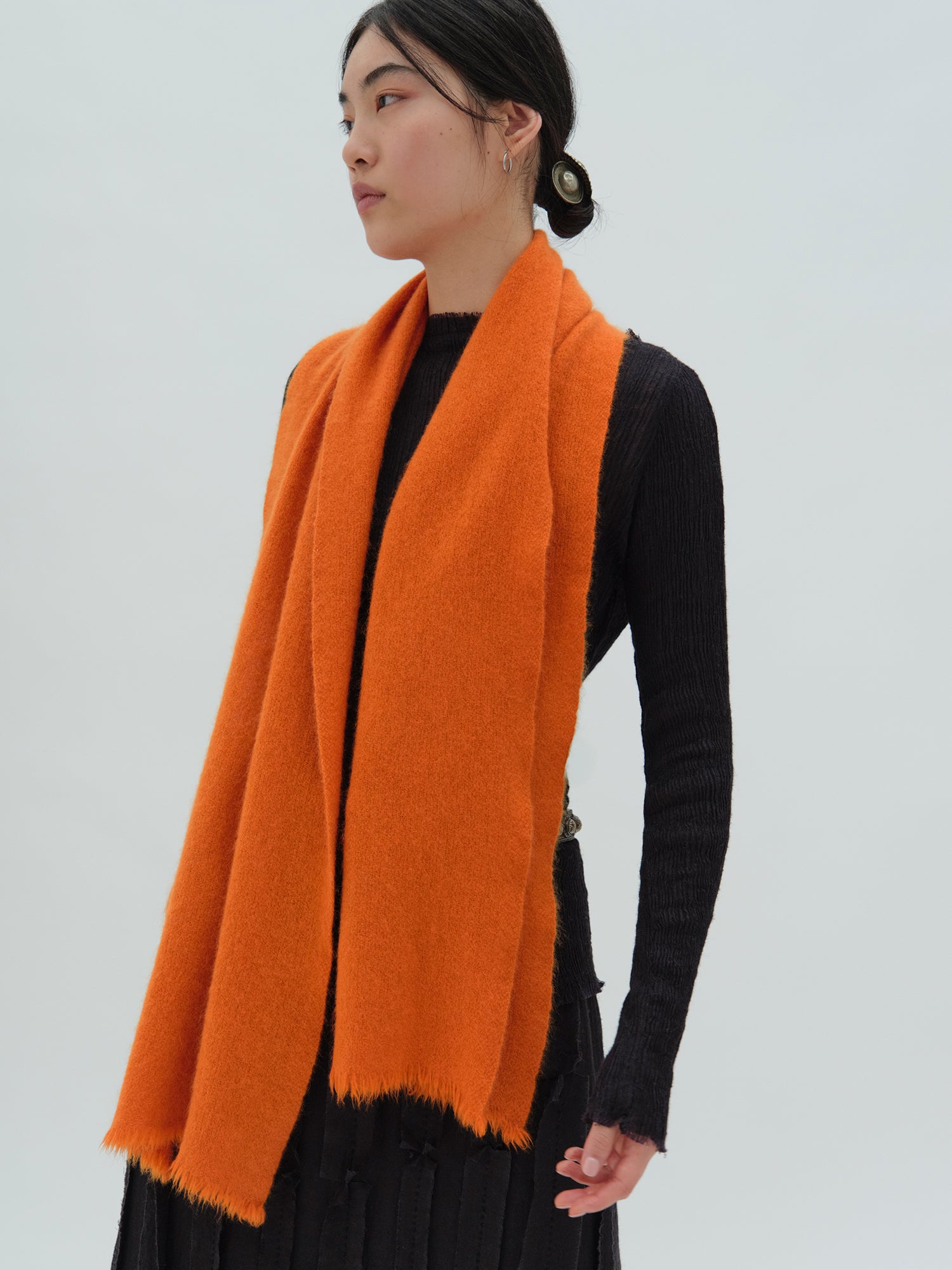 小物 NORLHA NOMAD NETS SKINNY SCARF Bright Orange Nomad Net Boiled Skinny Scarf. Handwoven at the