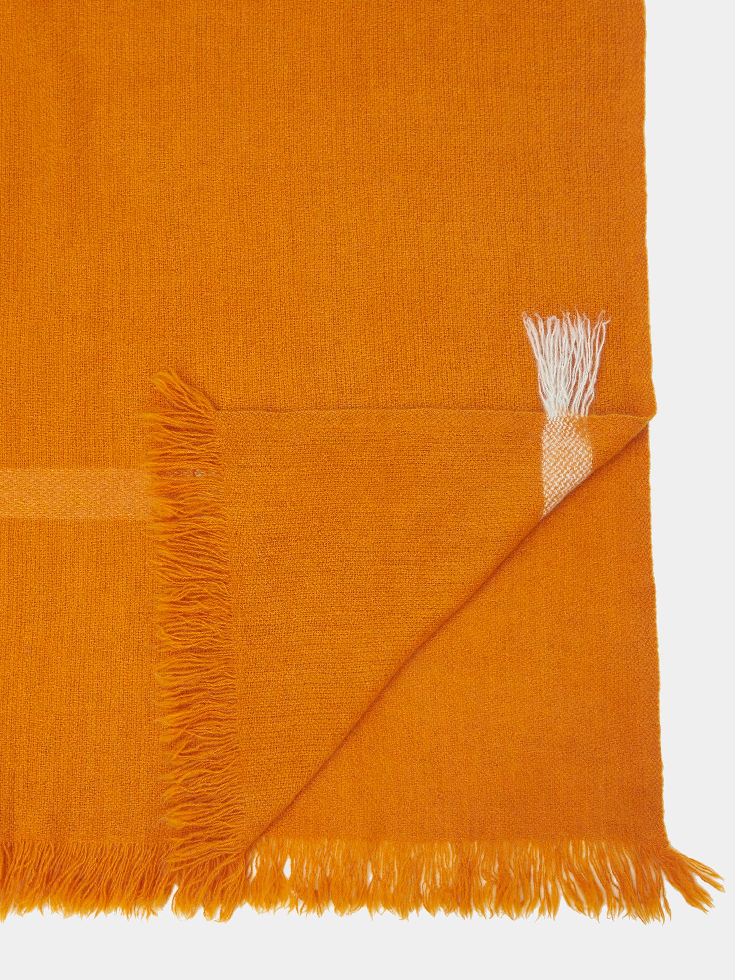 Nomad Peaks Throw. Luxury Orange Yak Wool Blankets, Norlha