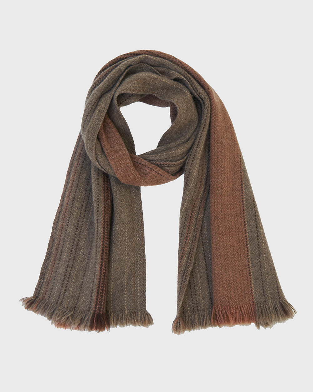 Nomad Skinny Lines Scarf. Luxury Yak Wool from B-Corp Norlha Atelier 