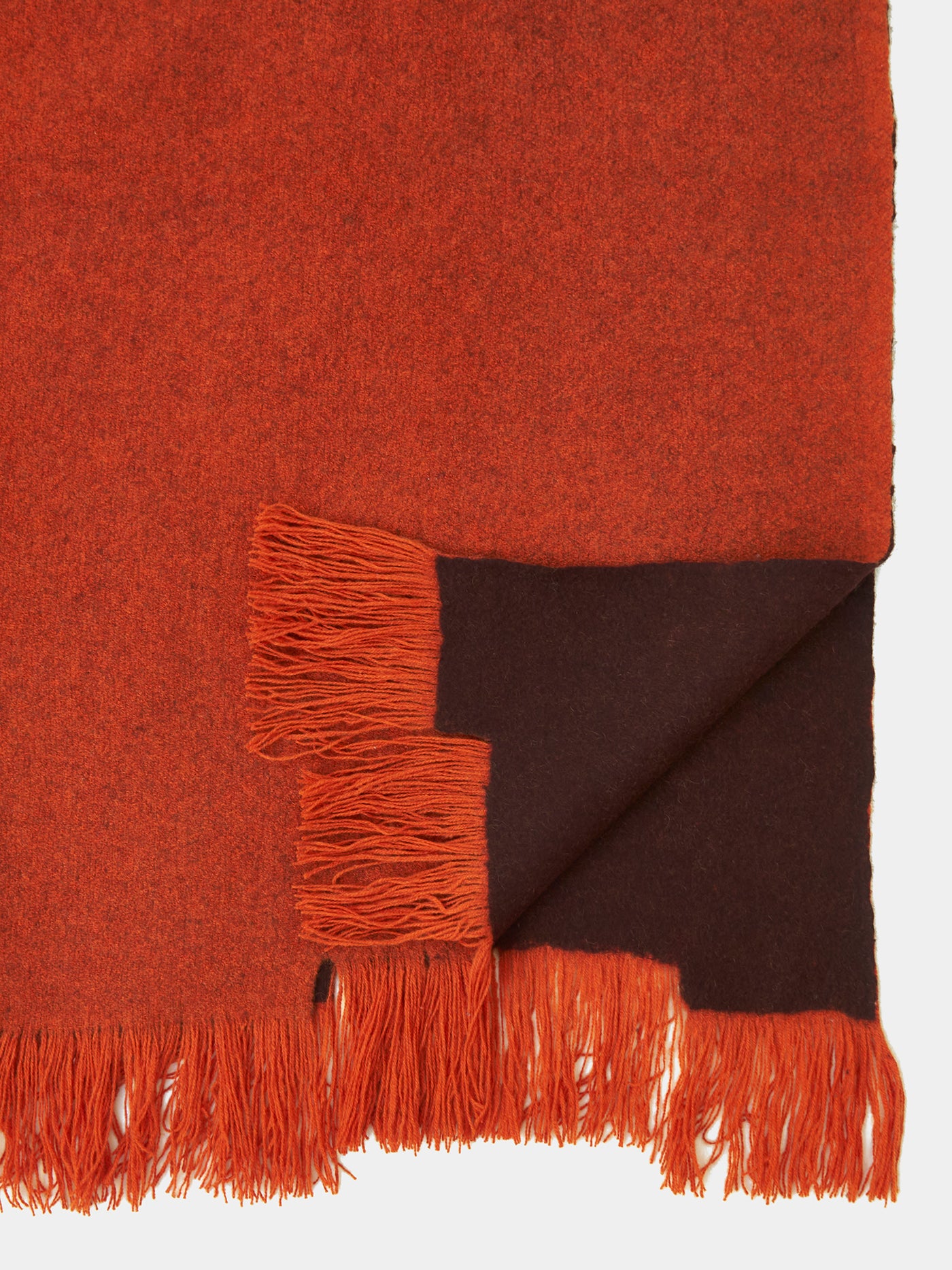 Overfelt Monk Throw. Luxury Orange Blankets and Throws, Norlha